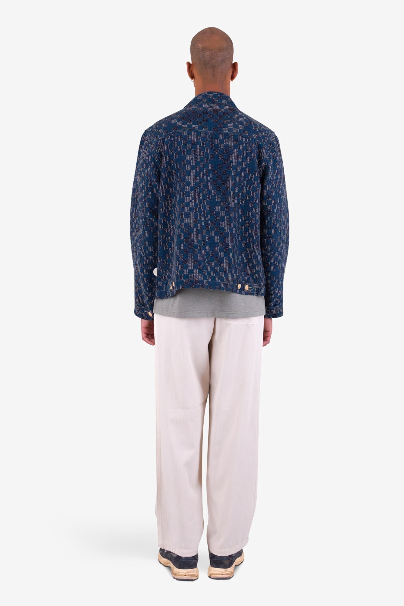 Ethan - Giacca Prism Indigo Mix Checkerboard