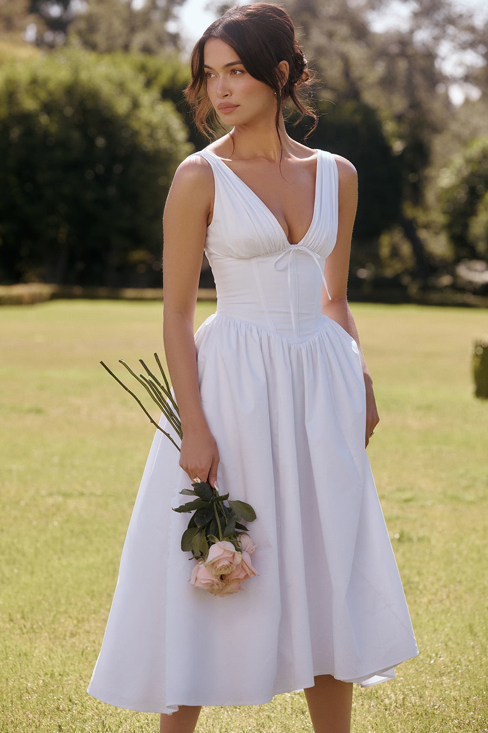 Lavinia – Vestito midi con corpetto a corsetto
