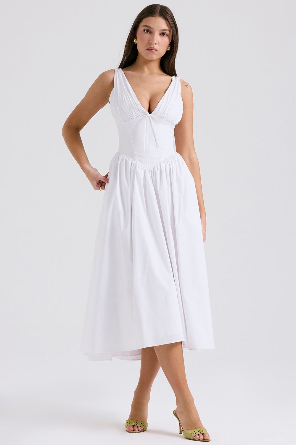 Lavinia – Vestito midi con corpetto a corsetto