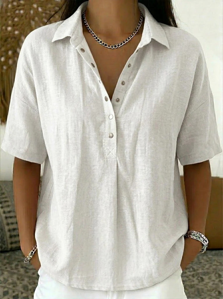 VITTORIA COMO | BLUSA CLASSICA CON SCOLLO A V DA DONNA