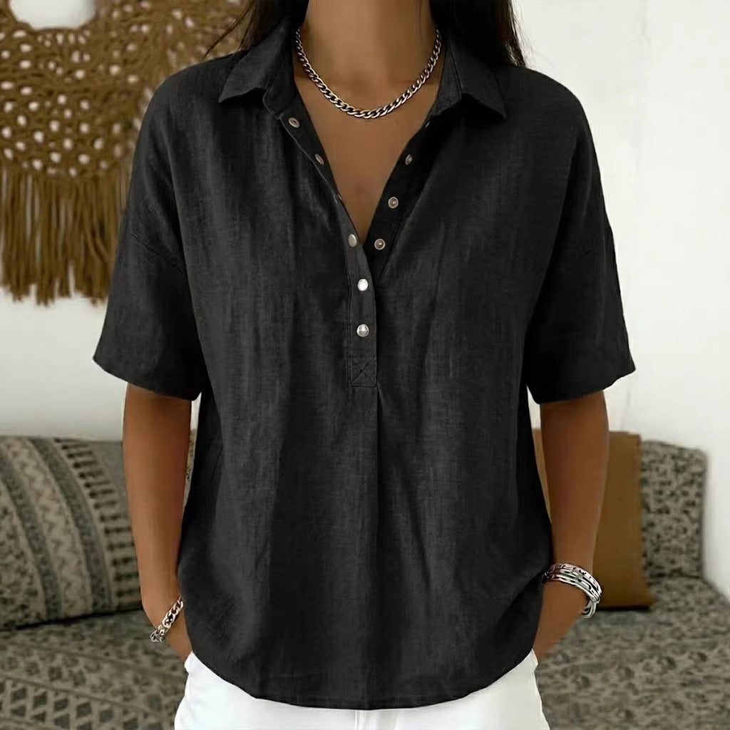 VITTORIA COMO | BLUSA CLASSICA CON SCOLLO A V DA DONNA