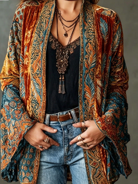 VITTORIA COMO | GIACCA BOHO IN VELLUTO DA DONNA