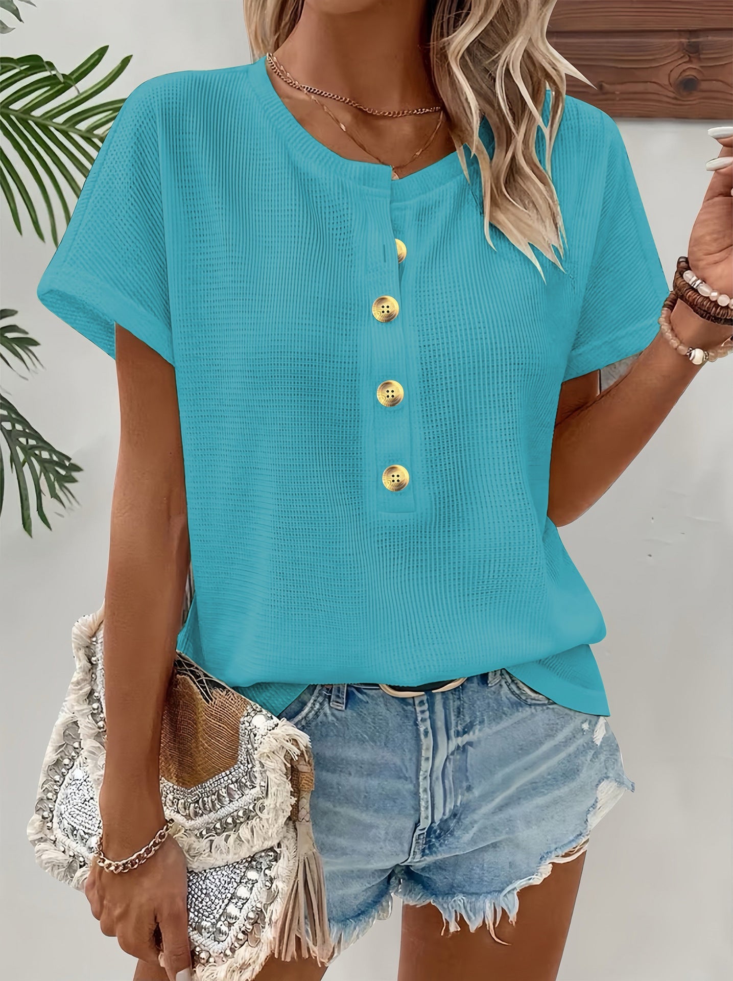 VITTORIA COMO | T-SHIRT CON SCOLLO A V DA DONNA