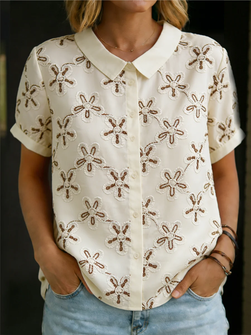 VITTORIA COMO | BLUSA CORTA RICAMATA DA DONNA