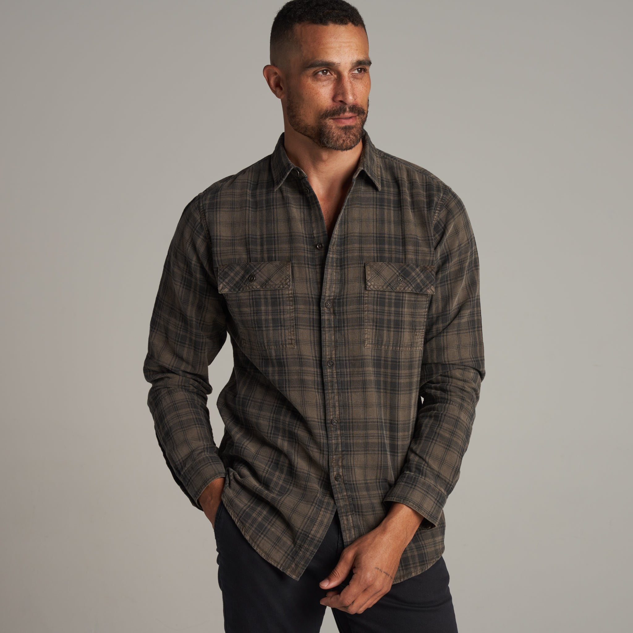 George – Camicia in garza di cotone tartan Heirloom
