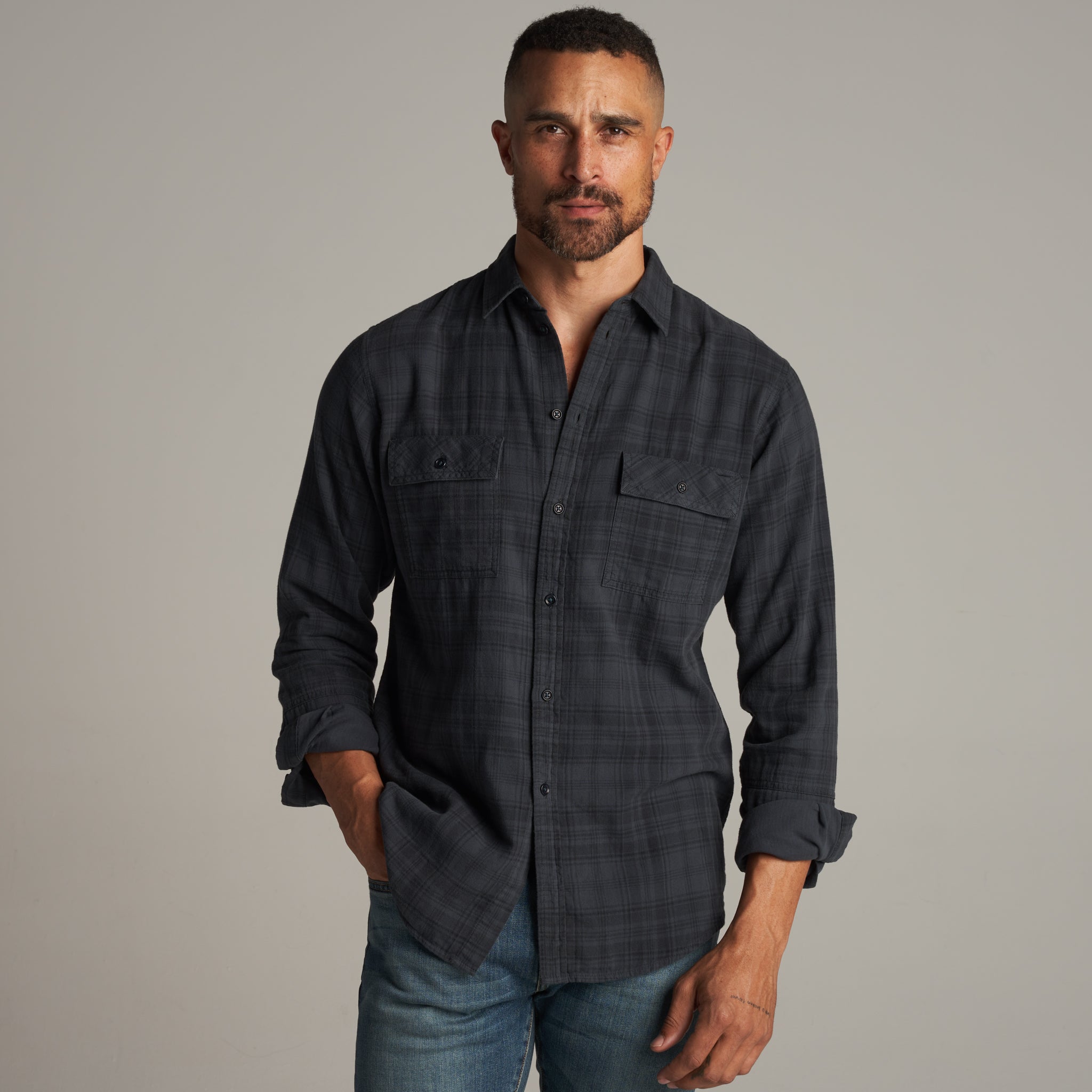 George – Camicia in garza di cotone tartan Heirloom