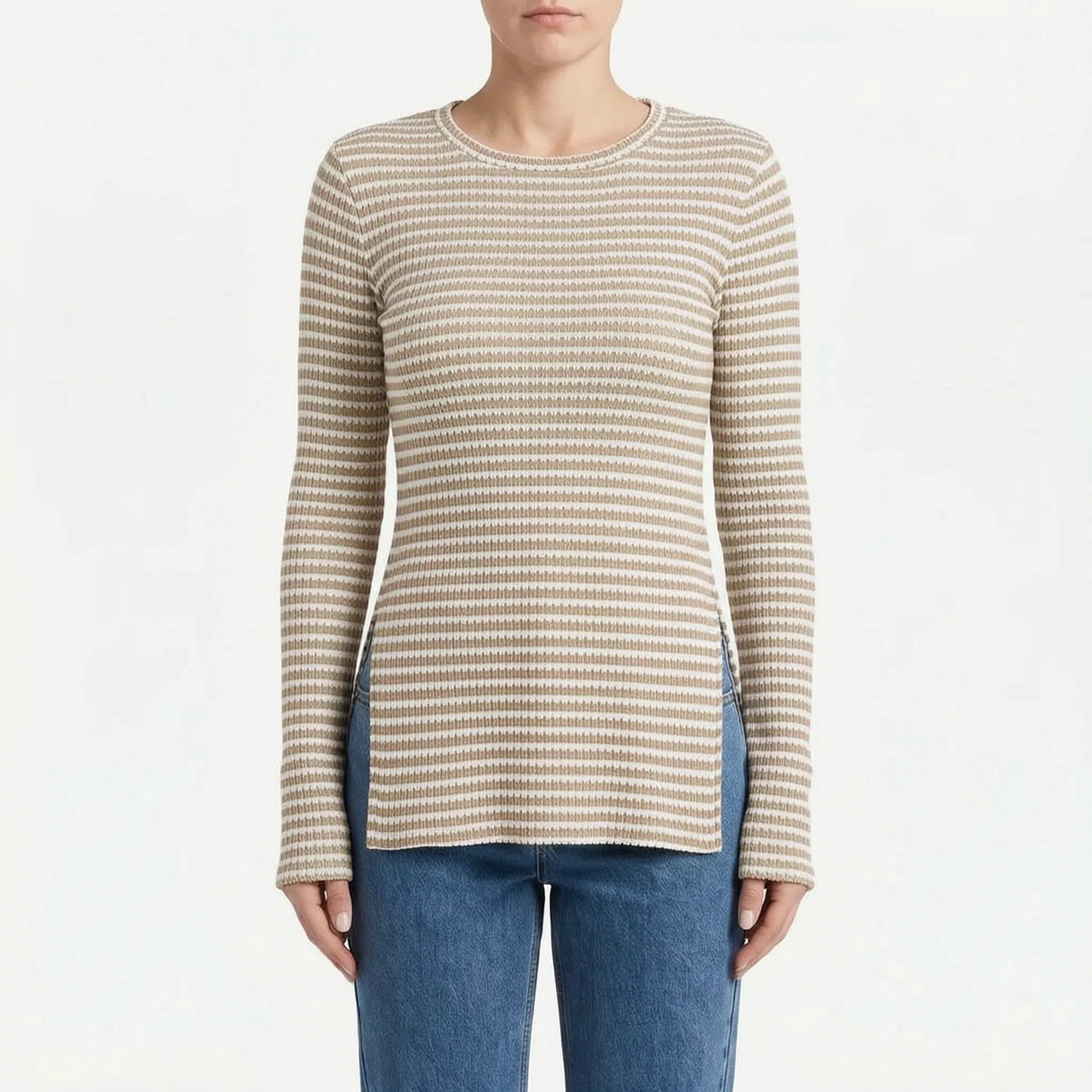 RibbedGlow - Maglia A Coste Donna Uso Quotidiano