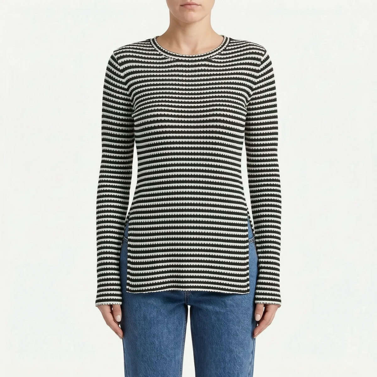 RibbedGlow - Maglia A Coste Donna Uso Quotidiano
