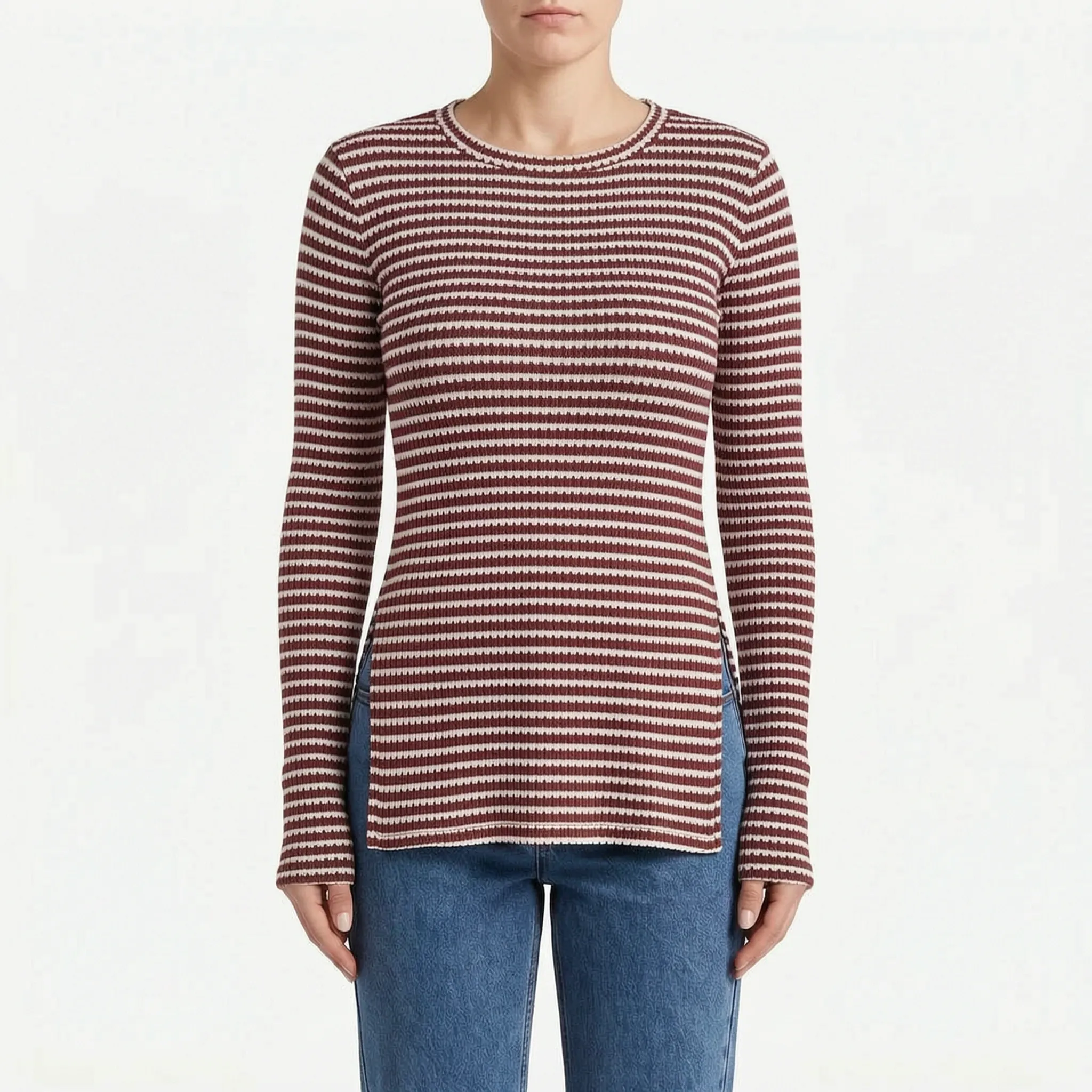RibbedGlow - Maglia A Coste Donna Uso Quotidiano