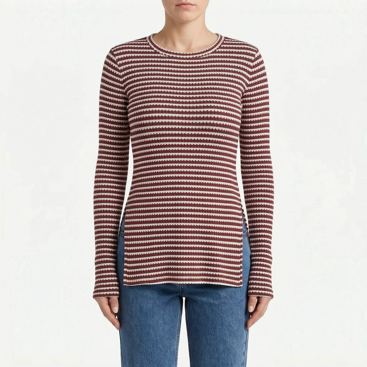 RibbedGlow - Maglia A Coste Donna Uso Quotidiano