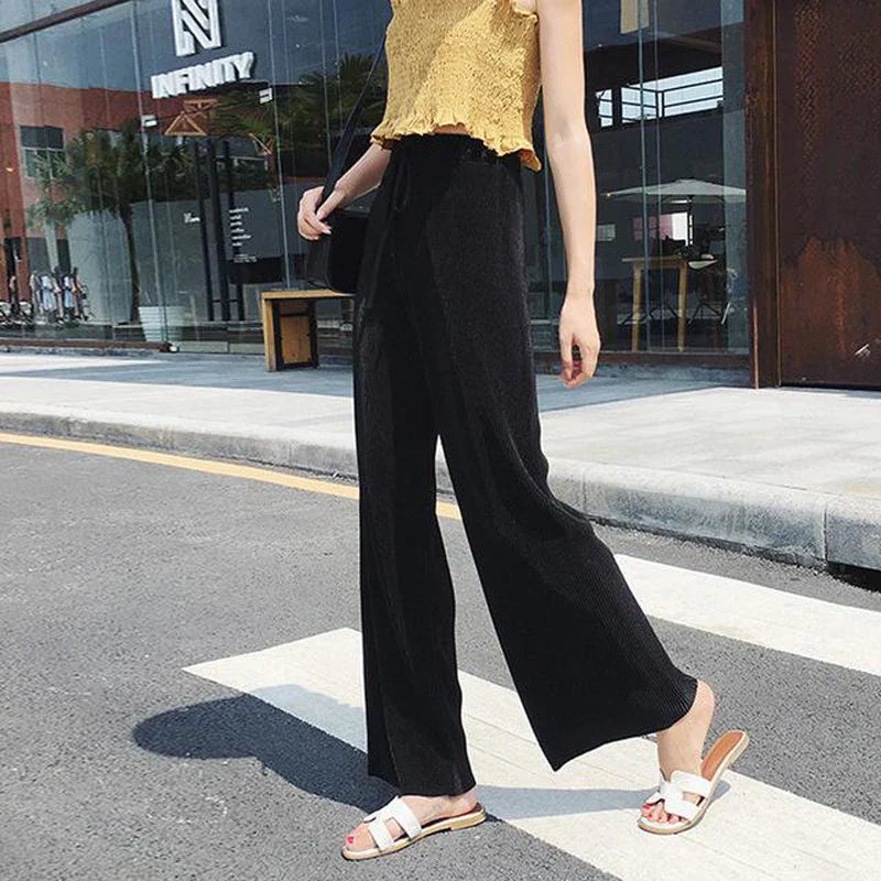 VITTORIA COMO | PANTALONI PLISSETTATI A GAMBA LARGA DA DONNA