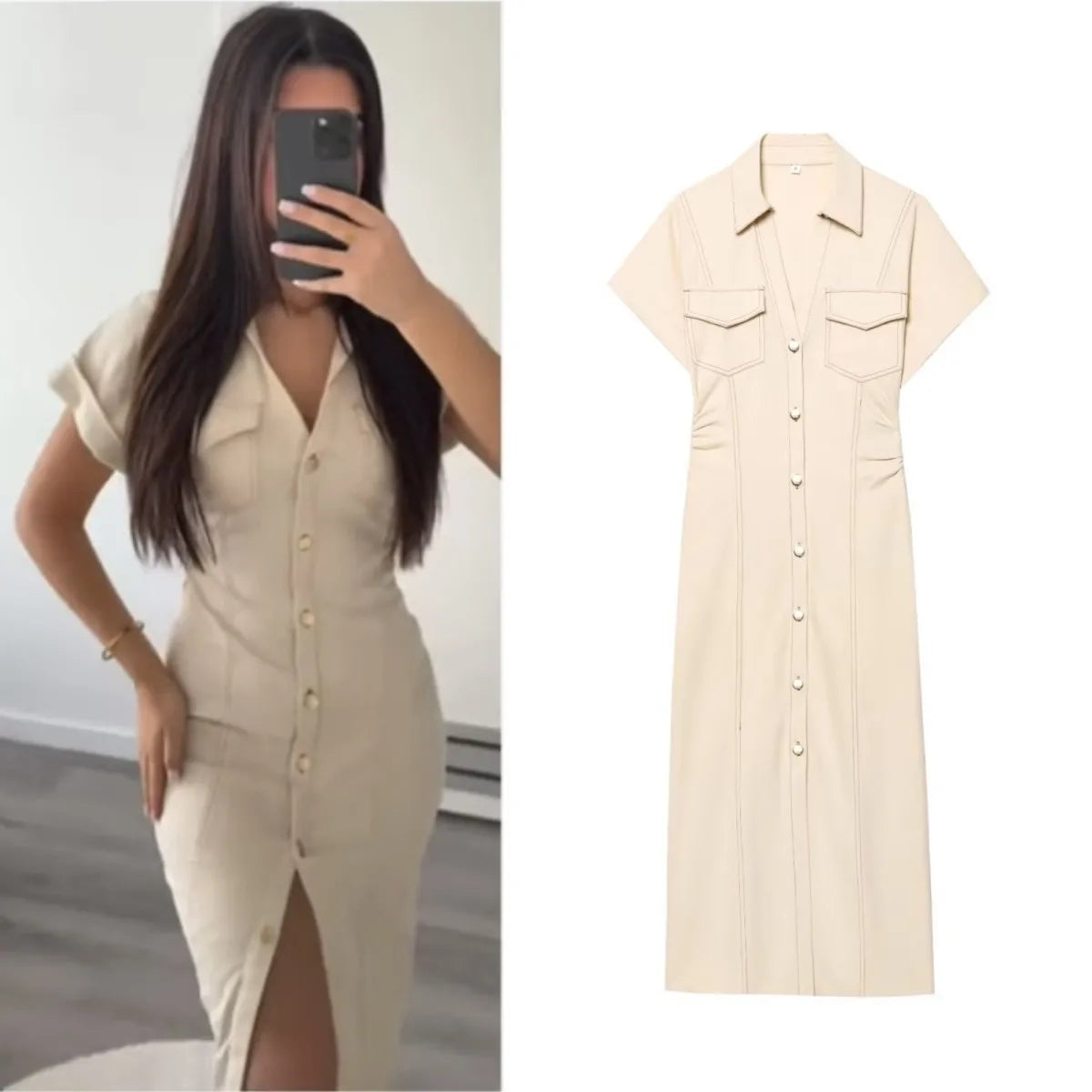 VITTORIA COMO | ABITO MIDI IN DENIM PER DONNA