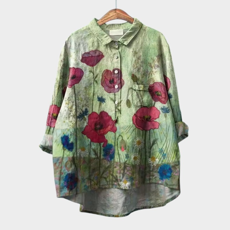 SOFIA | Camicia Floreale Oversize con Comfort Quotidiano e Stile Radioso per Ogni Occasione