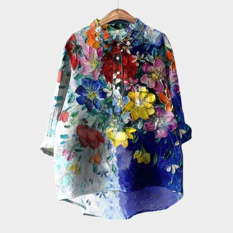 SOFIA | Camicia Floreale Oversize con Comfort Quotidiano e Stile Radioso per Ogni Occasione