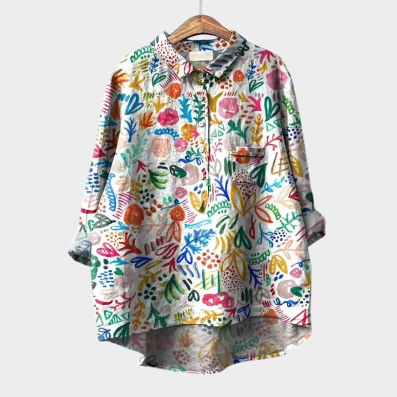 SOFIA | Camicia Floreale Oversize con Comfort Quotidiano e Stile Radioso per Ogni Occasione