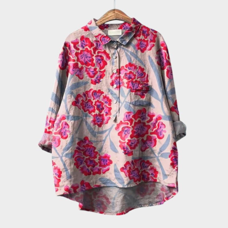 SOFIA | Camicia Floreale Oversize con Comfort Quotidiano e Stile Radioso per Ogni Occasione
