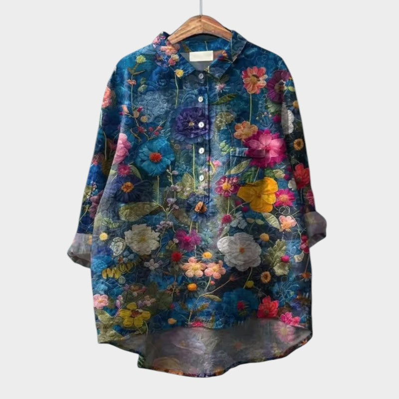 SOFIA | Camicia Floreale Oversize con Comfort Quotidiano e Stile Radioso per Ogni Occasione