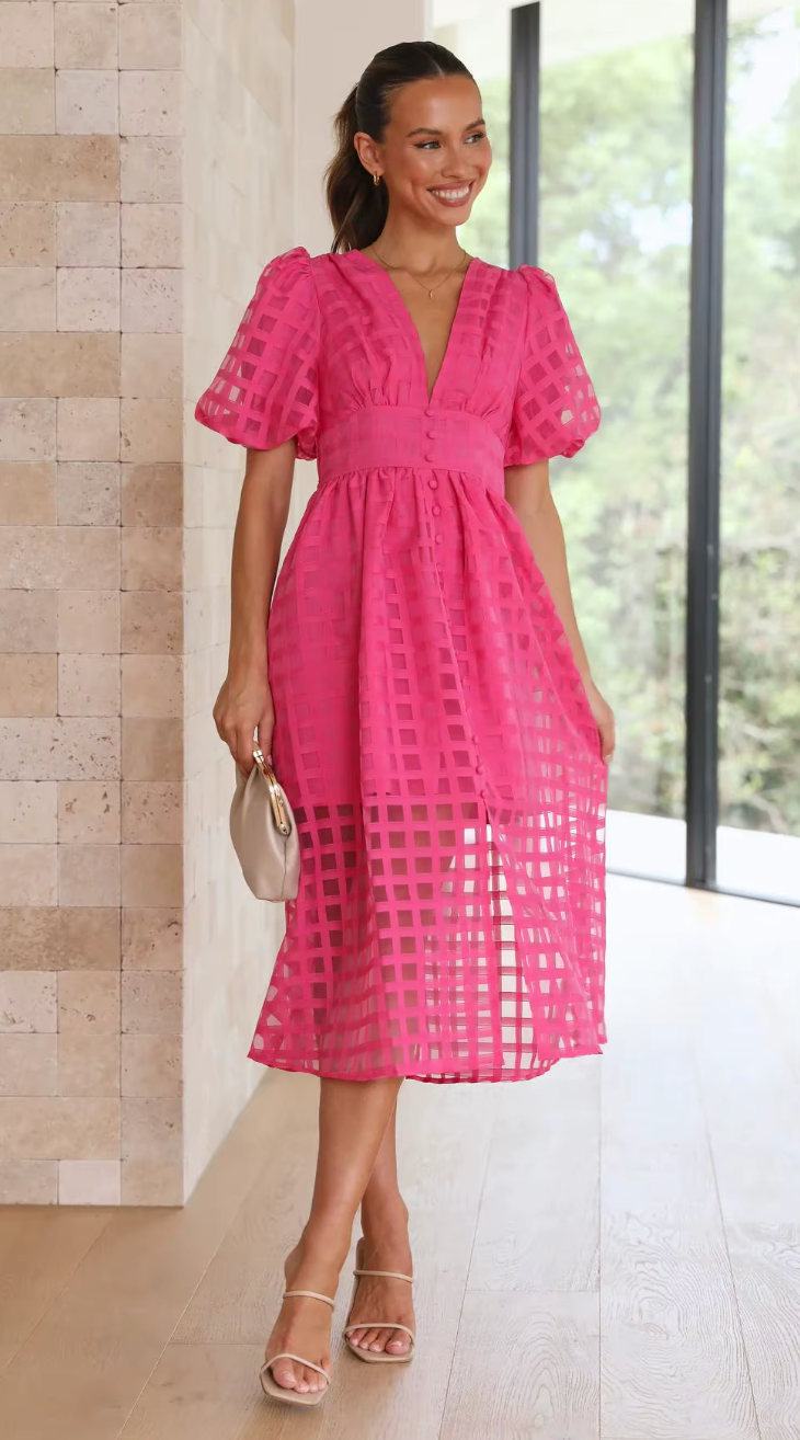 Julia – Abito midi in mesh con quadri