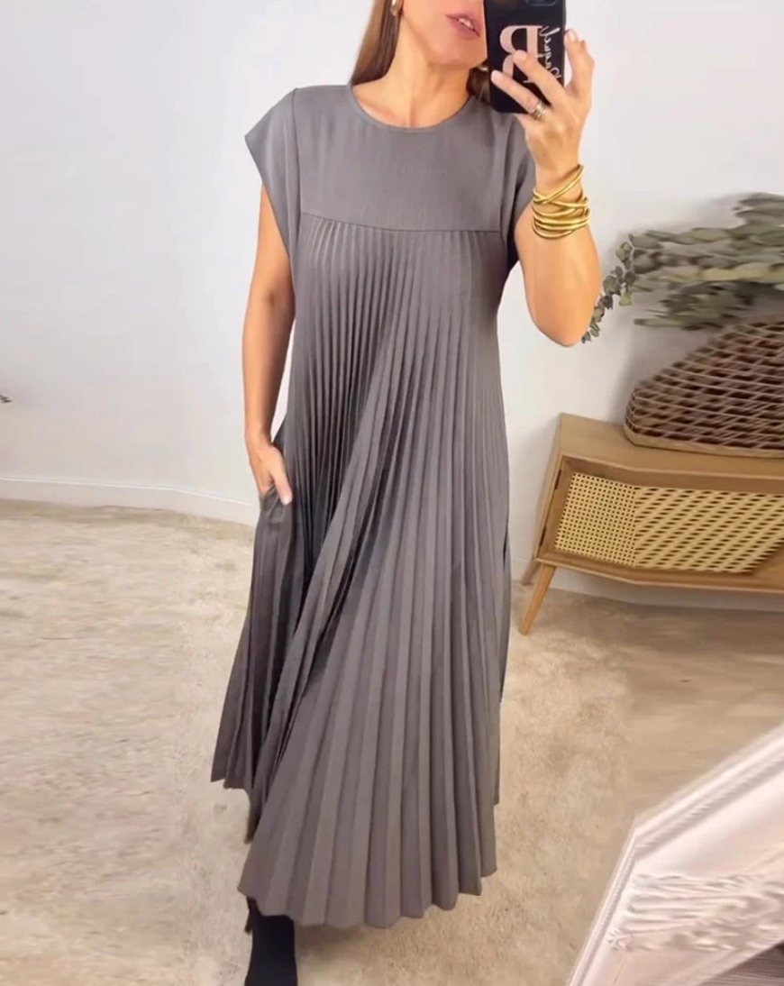 Valerie – Abito Lungo Scolpito con Pieghe