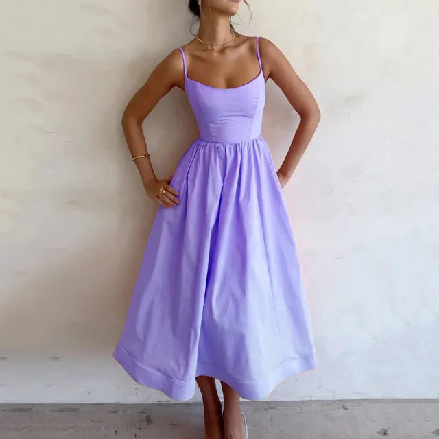 Sophie – Abito Elegante con Scollo Tondo e Spalline