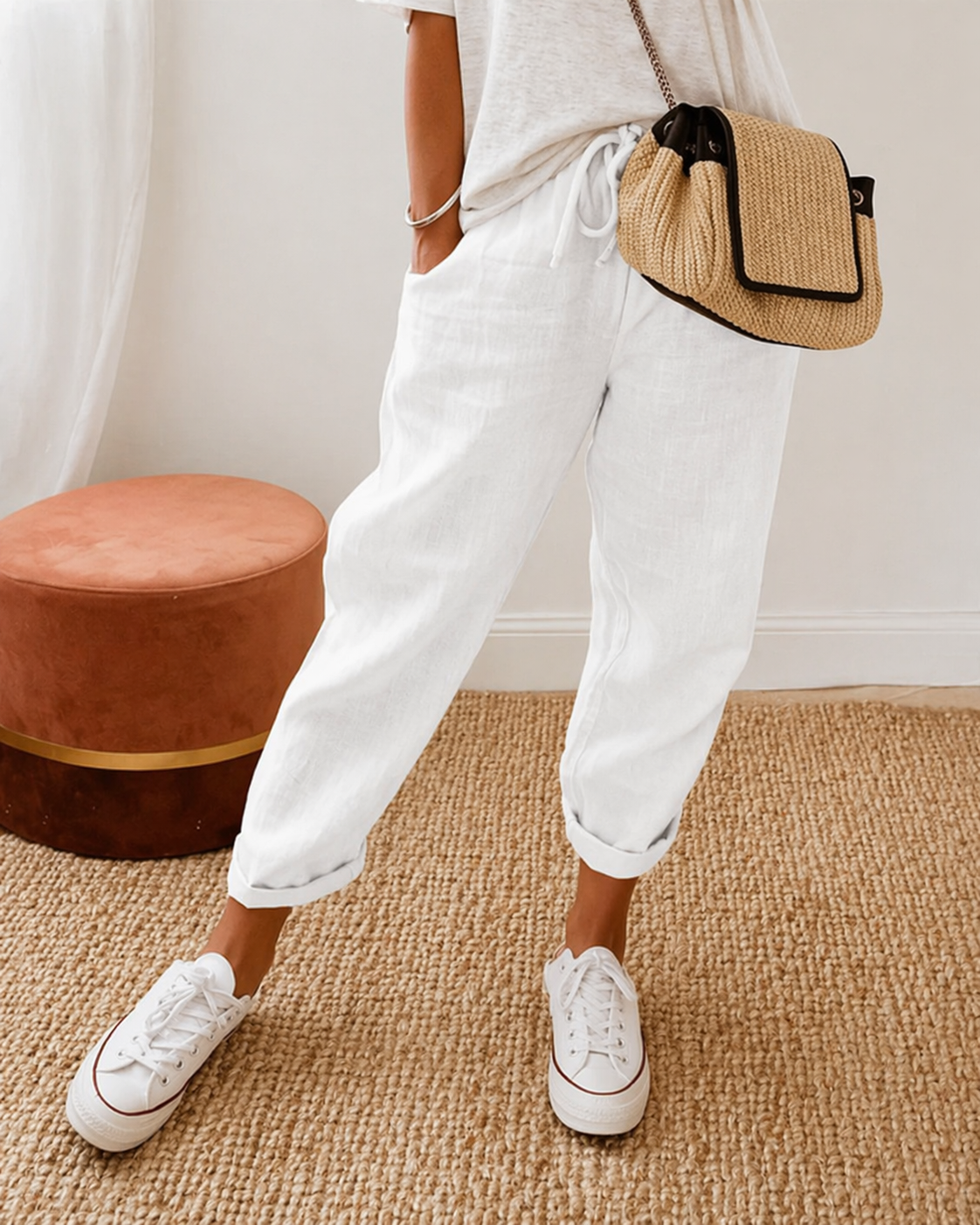 VITTORIA COMO | PANTALONI IN LINO RILASSATI DA DONNA