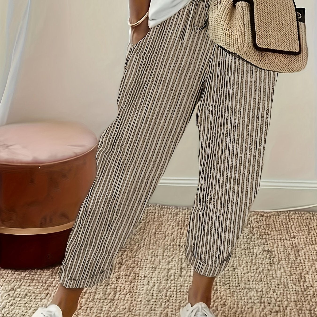 VITTORIA COMO | PANTALONI LARGHI A RIGHE DA DONNA