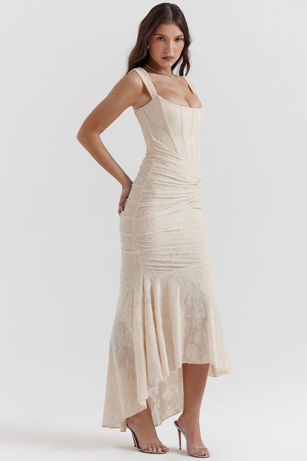 Doretta – Draped Corset Maxi Dress