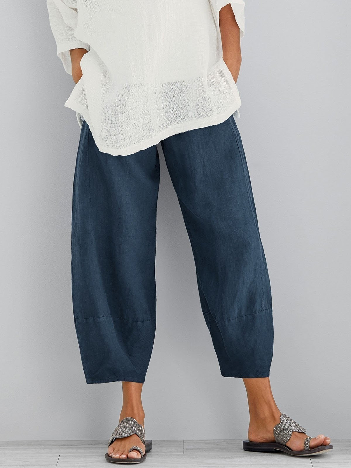 VITTORIA COMO | PANTALONI CROP IN COTONE DA DONNA
