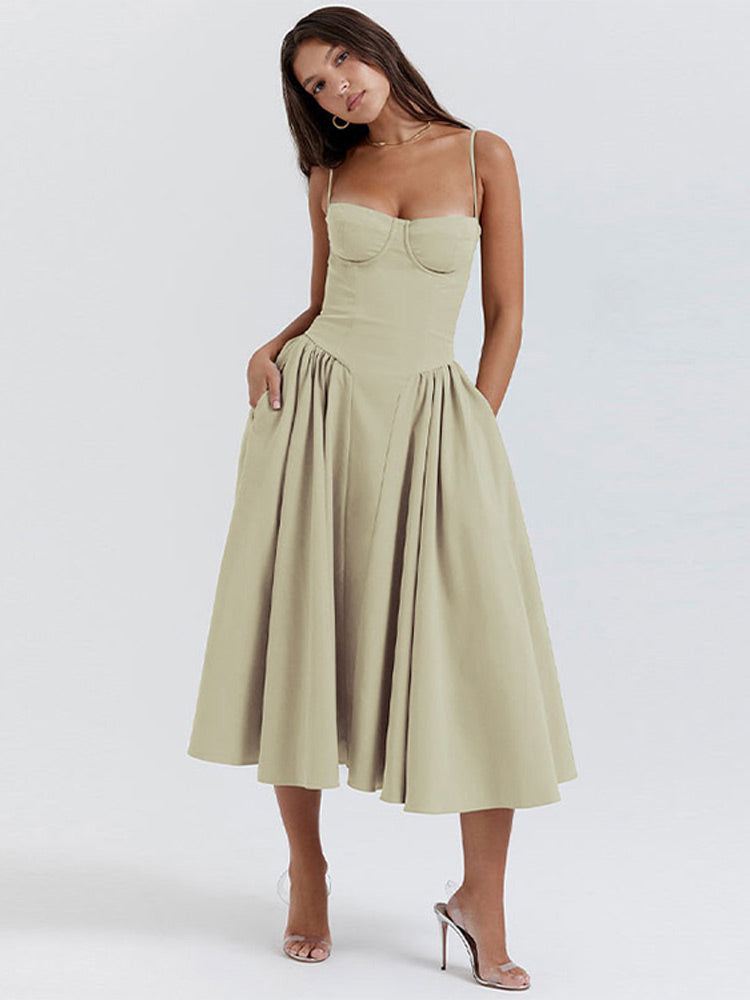 Agnese – Vestito Midi con Corpetto a Corsetto