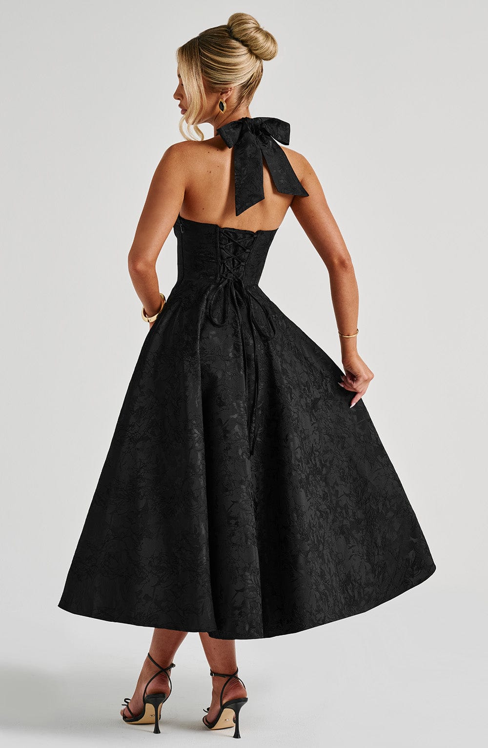 Gisella – Abito vintage con fiocco e allacciatura all’americana
