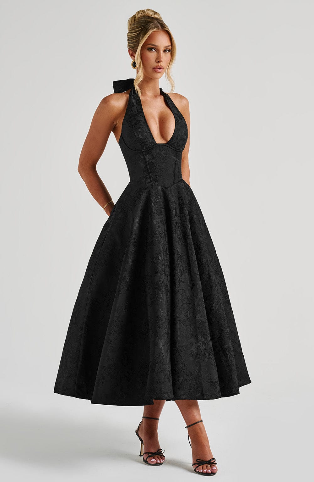 Gisella – Abito vintage con fiocco e allacciatura all’americana