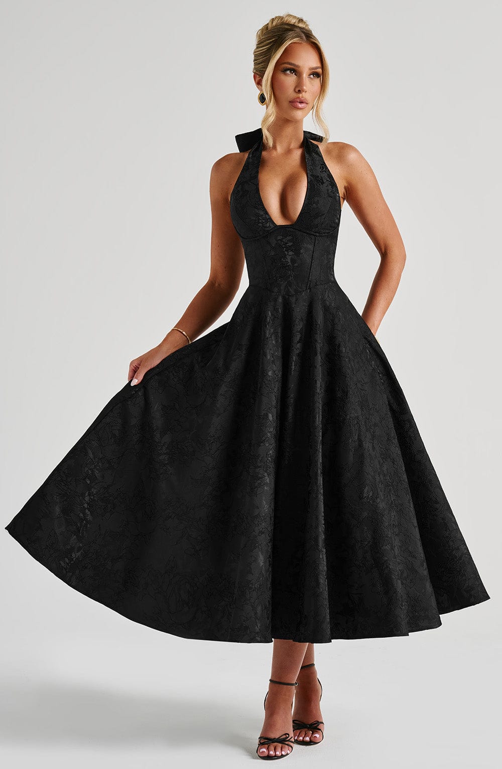 Gisella – Abito vintage con fiocco e allacciatura all’americana