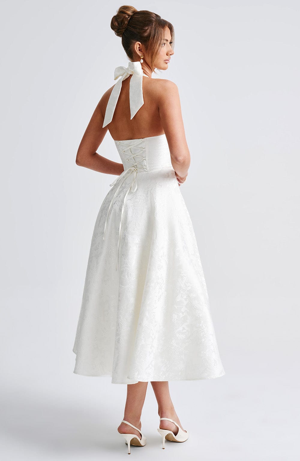 Gisella – Abito vintage con fiocco e allacciatura all’americana