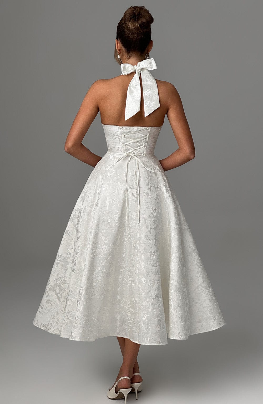 Gisella – Abito vintage con fiocco e allacciatura all’americana