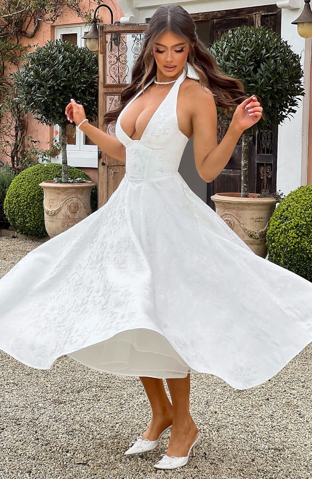 Gisella – Abito vintage con fiocco e allacciatura all’americana