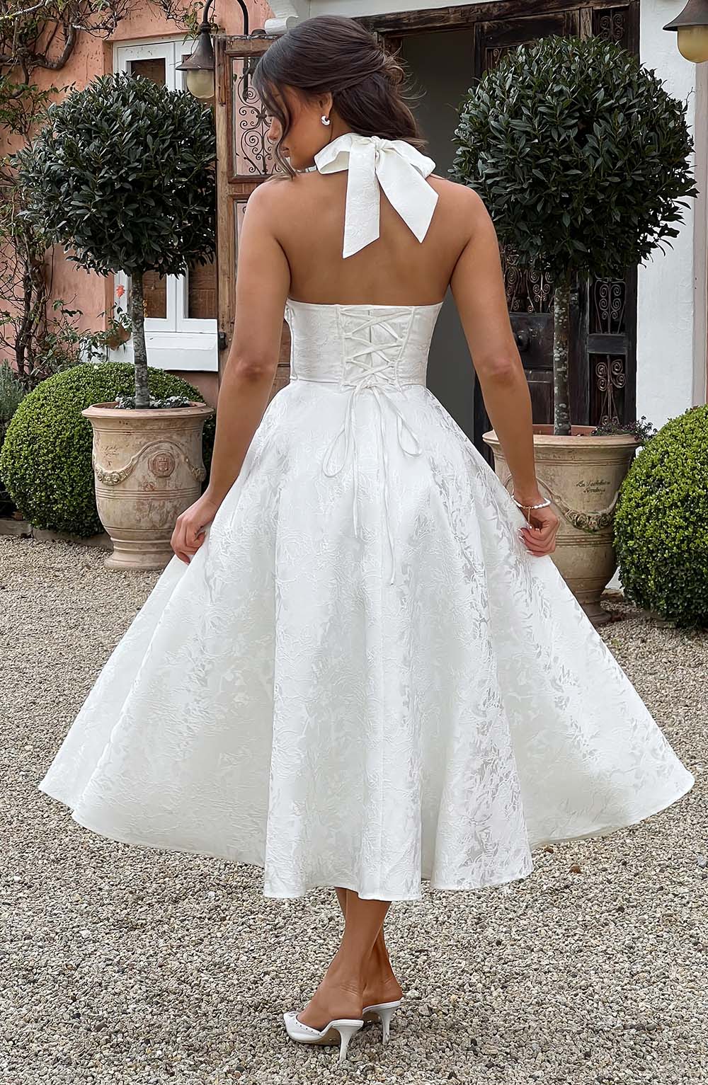 Gisella – Abito vintage con fiocco e allacciatura all’americana