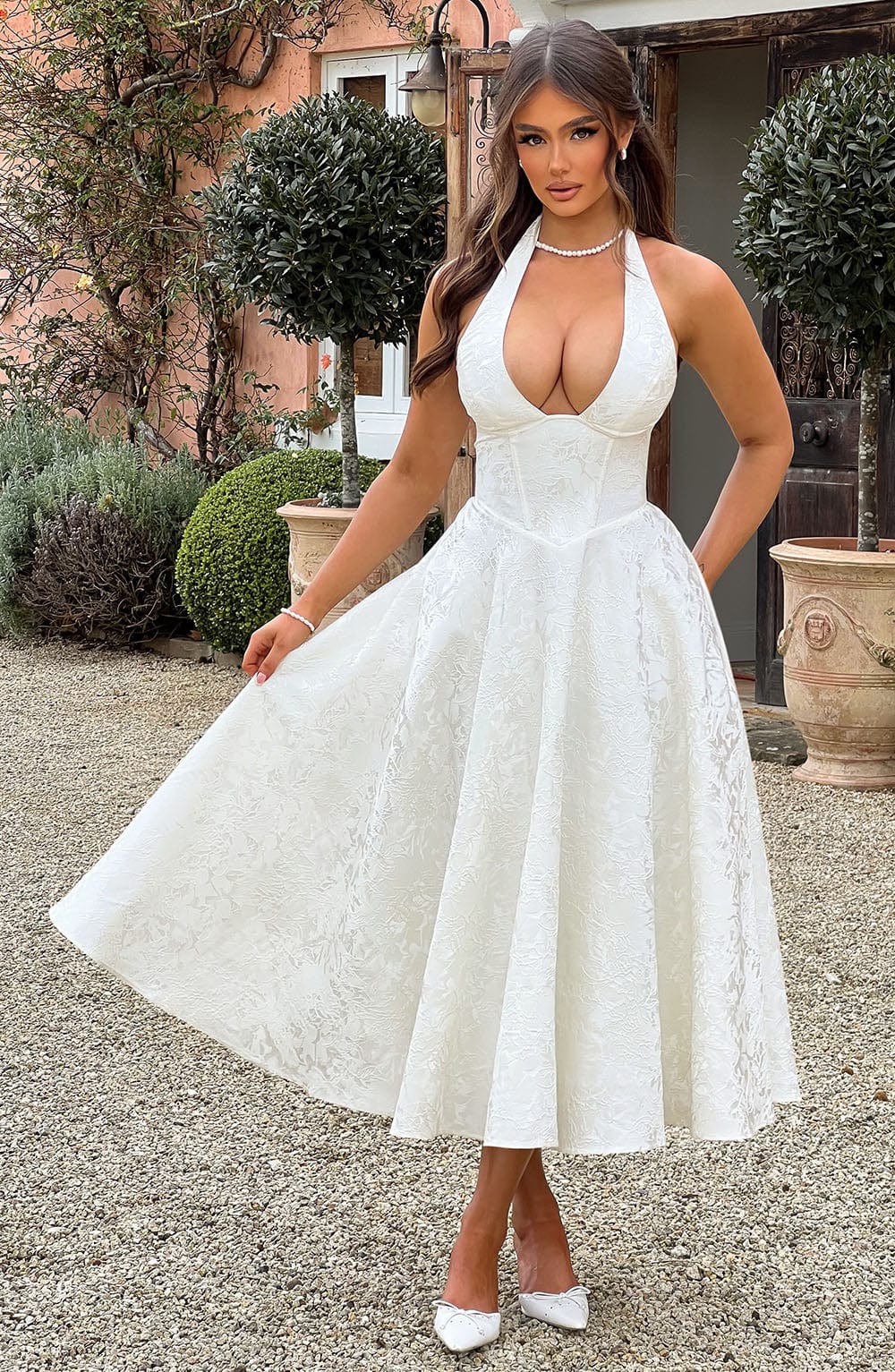 Gisella – Abito vintage con fiocco e allacciatura all’americana