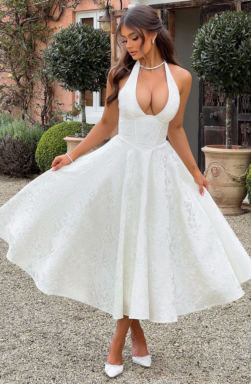 Gisella – Abito vintage con fiocco e allacciatura all’americana