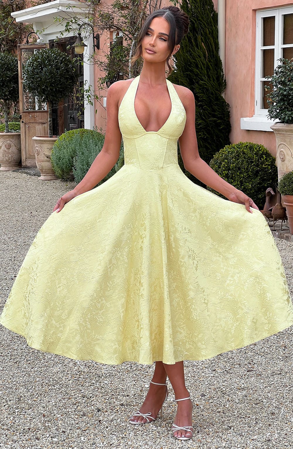 Gisella – Abito vintage con fiocco e allacciatura all’americana
