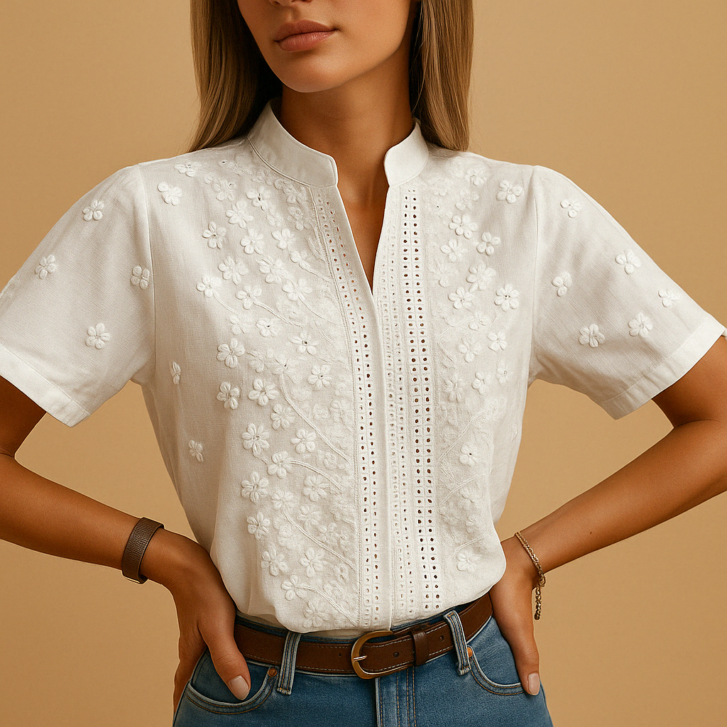 VITTORIA COMO | BLUSA CHIC RICAMATA DA DONNA