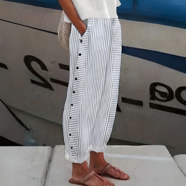 VITTORIA COMO | PANTALONI FLUIDI A RIGHE DA DONNA