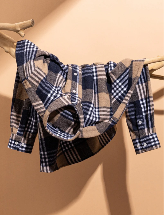 Jackson Vale - Camicia a quadri in cotone a maniche lunghe