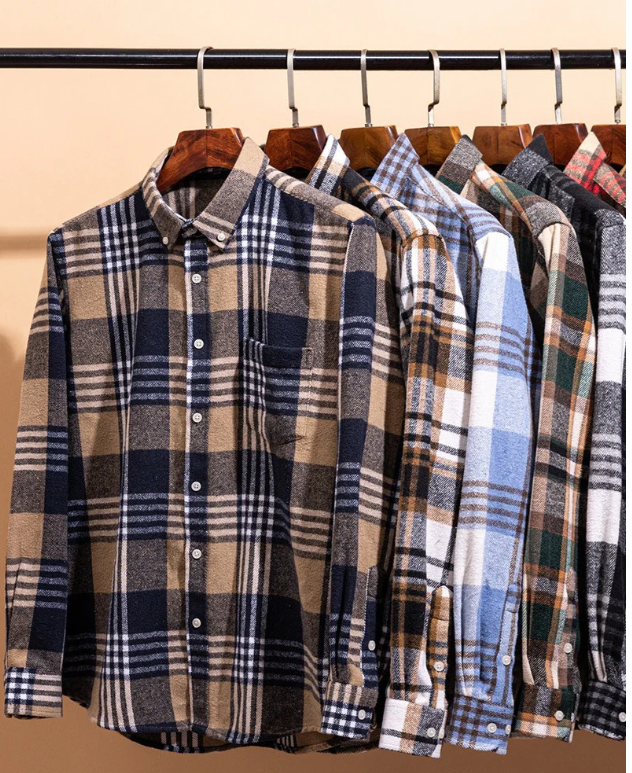 Jackson Vale - Camicia a quadri in cotone a maniche lunghe