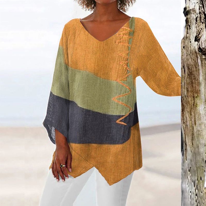 Emily – Blusa elegante leggera stampata con scollo a V