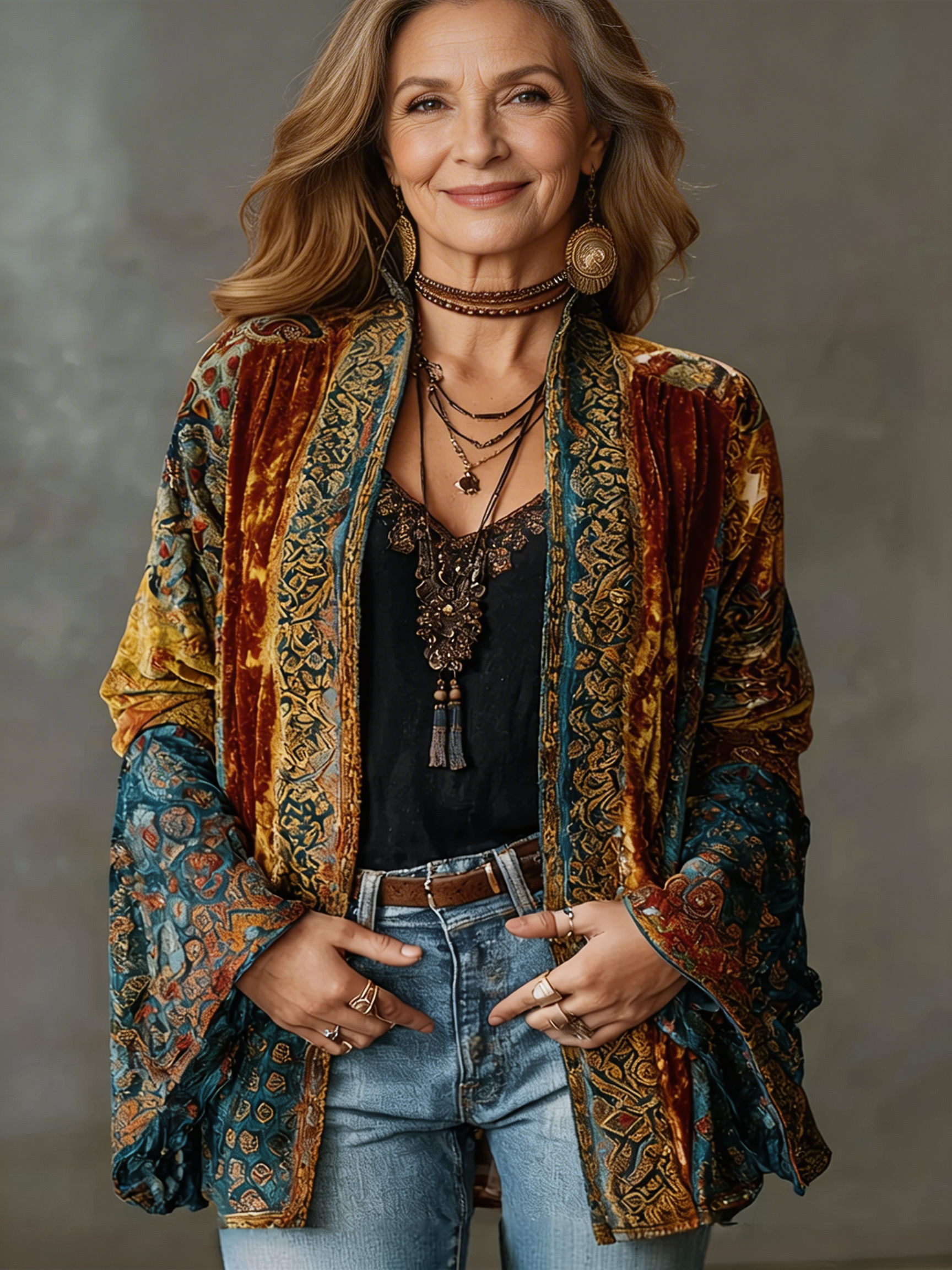VITTORIA COMO | GIACCA BOHO IN VELLUTO DA DONNA