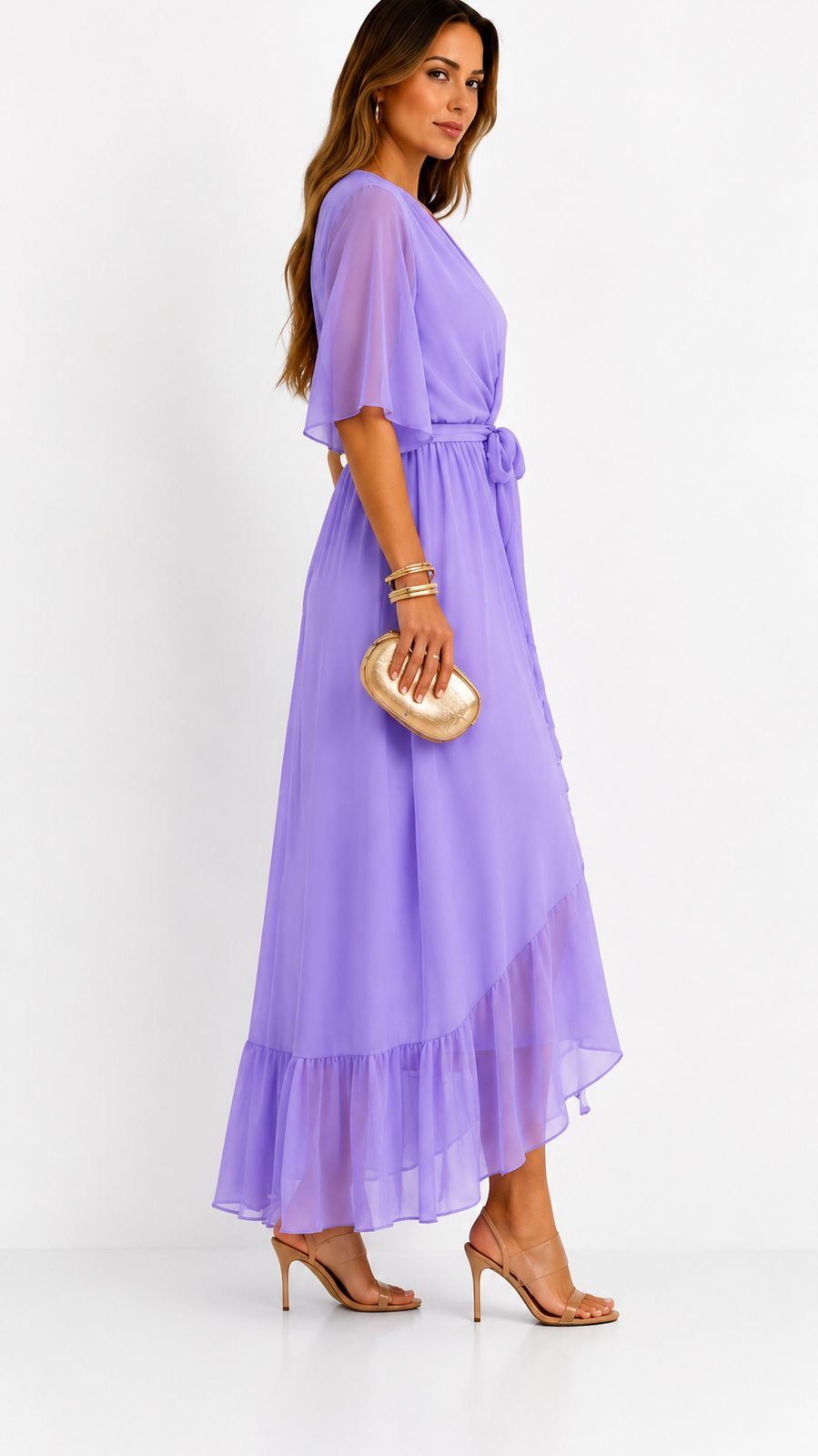 VITTORIA COMO | ABITO IN CHIFFON WRAP DA DONNA