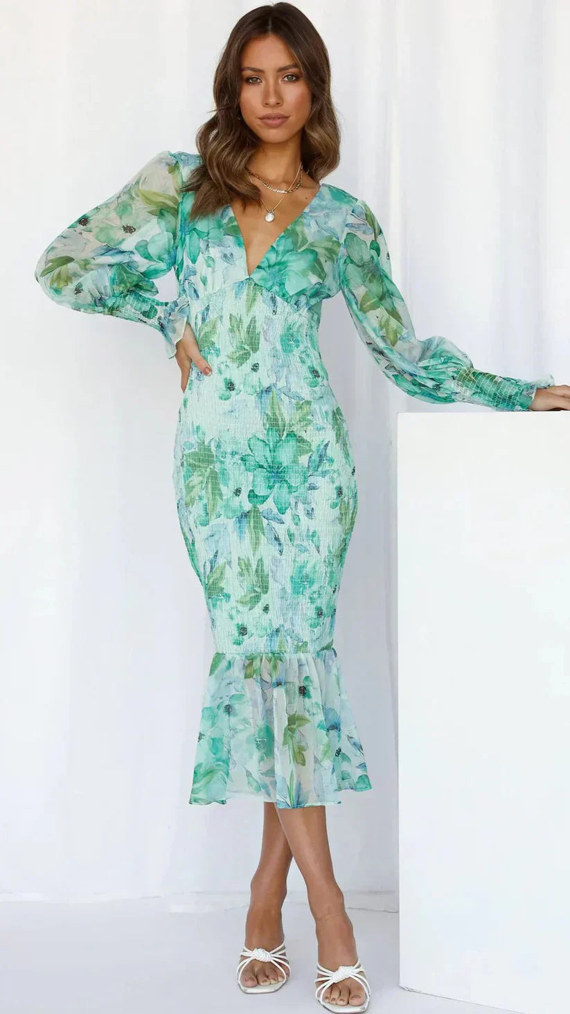 Miley – Vestito Midi Impero con Arricciature
