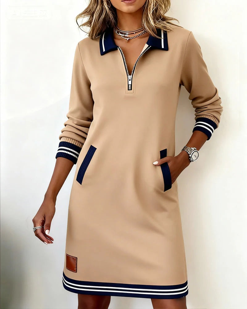 VITTORIA COMO | ABITO IN COTONE CHIC A MANICHE LUNGHE DA DONNA