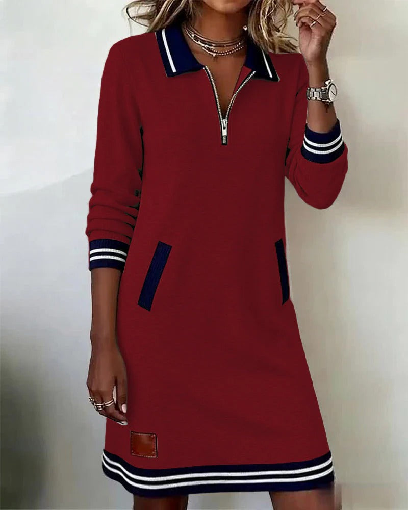 VITTORIA COMO | ABITO IN COTONE CHIC A MANICHE LUNGHE DA DONNA