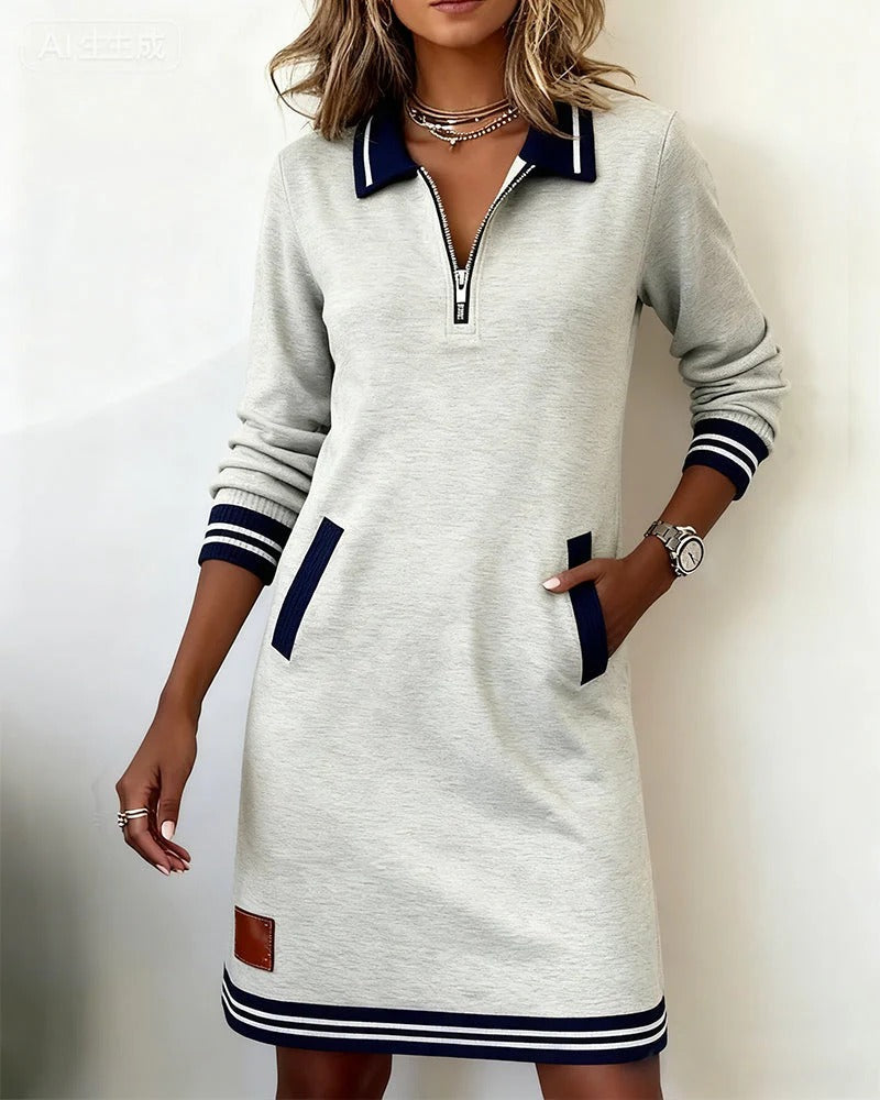VITTORIA COMO | ABITO IN COTONE CHIC A MANICHE LUNGHE DA DONNA